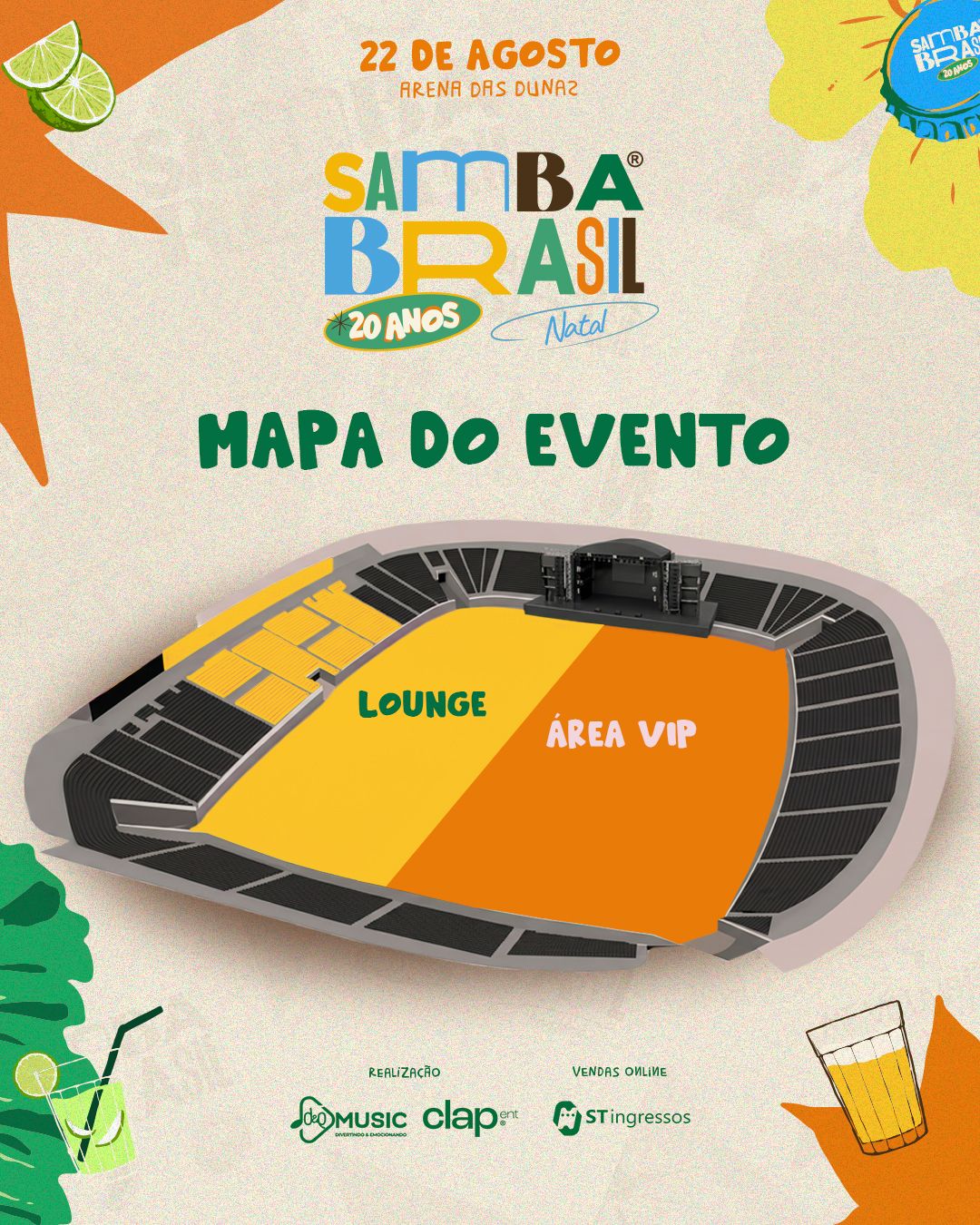 Mapa do Arena das Dunas